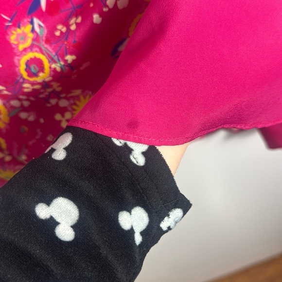 Saloni Eve Silk Pink Floral Mini Dress Size 4 - Picture 6 of 16